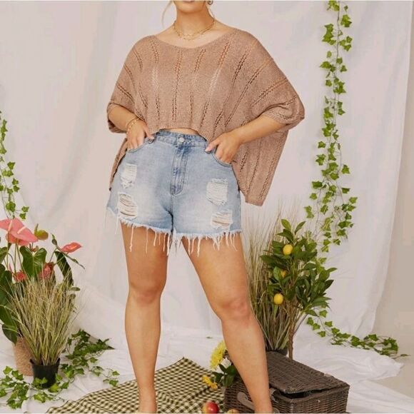 Plus Plain Knitted Cover Up - Picture 5 of 7